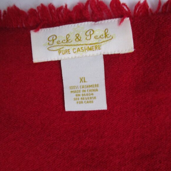 Fringe CASHMERE Pullover Sweater V Neck Red Peck Cuddly Knit Luxury - Picture 8 of 12